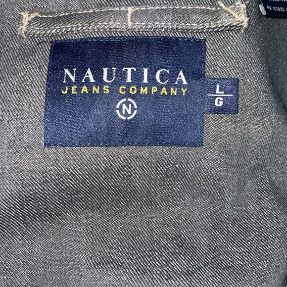 Men’s charcoal gray jean jacket Nautica brand Men’s denim jacket outdoor casual - Picture 7 of 9
